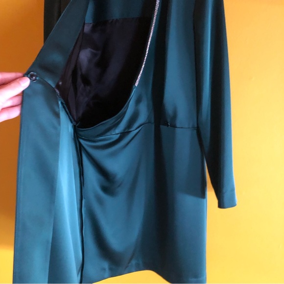 J&C Dark Green Wrap Dress - Picture 4 of 5